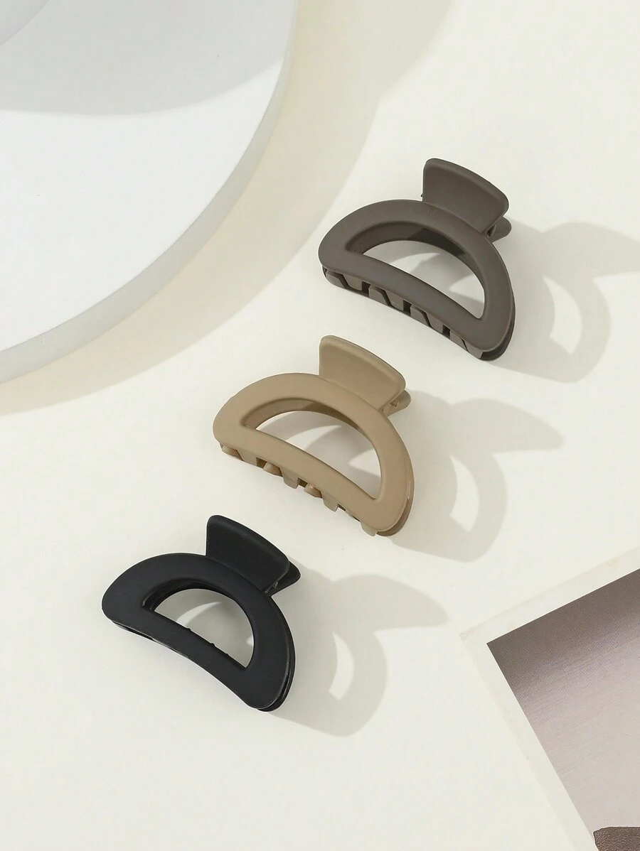 3 chiếc kẹp tóc hình bán nguyệt màu trơn mờ dành cho nữ, dùng hàng ngày, kẹp tóc kiểu càng cua, kẹp tóc hàm, kẹp tóc cài đầu, kẹp tóc giữ tóc, đồ dùng học tập, phụ kiện tóc mùa thu đông cho nữ sinh viên, phụ kiện đi nghỉ mát, phụ kiện mùa hè đi biển. - Nhiều màu - Xem 1