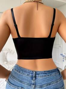 Hersunei Peach Girl 女士前扣式无钢圈文胸，无缝文胸，可拆卸肩带，黑色内衣 - 黑色 - 查看 5