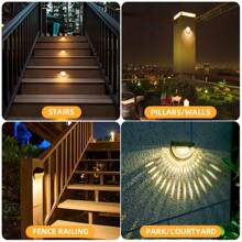 1/2 piezas Luces solares para valla, 1 pieza Luces solares para exteriores, Luces solares para cubierta de color blanco cálido, Luces solares para escalera/jardín resistentes al agua para valla, patio, porche, sendero, jardín, patio trasero
