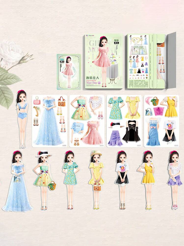 Ensemble Autocollants Enfants Motif Princesse - 8 Feuilles Pour Créer Visages Robes - Idéal Anniversaire DIY
