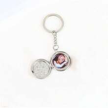 Llavero con colgante de foto redondo personalizado, llavero con medallón personalizable para foto y texto, llavero con colgante de foto redondo como regalo para mujeres y hombres, duradero, colorido, lindo, adorable, divertido, kawaii, estilo Y2K, elegante, unisex, casual, personalizado, único, regalo ideal para él, regalo ideal para ella, pareja, familia, amigos