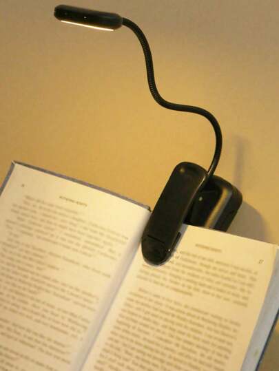 1 pièce Lampe de lecture portable alimentée par batterie avec pince, lampe de lecture réglable pour la nuit, mini lampe de table flexible pour livre, convient comme lampe de lecture et comme éclairage de voyage extérieur