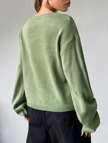 Maglione da donna per autunno/inverno, nuovo maglione casual alla moda in stile Y2K con teschio jacquard carino, girocollo a maniche lunghe, adatto per uso quotidiano, pendolarismo, feste, Ognissanti, Natale, Ringraziamento, fotografia di strada - Multicolore - Visualizzare 2