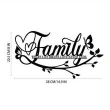 HELLOYOUNG 1pc Black Family Nameplate - Heavy Iron Happiness Family Wall Decor, Family Wall Sticker, Suitable For Home, Living Room Decoration, Hanging Wall Decor, Women's Art, Suitable For Home, Living Room, Patio Or Garden Decoration, Balcony, Decorative Sculpture, Home Decor, Room Decor, Office Hanging Decor, Wall Decor, Home Decor, Holiday Decor, Wall Decor Gift, Birthday Graduation Gift, Inspirational Memorial Art, Christian Home Decor, Religious Gift - Model - View 10