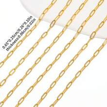 200cm Cadenas de acero inoxidable para hacer joyas DIY collares pulseras accesorios sin decoloración, cadena dorada, cuentas de labios, cadena de cuentas, cadena de gafas accesorios - cadena - Ver 13