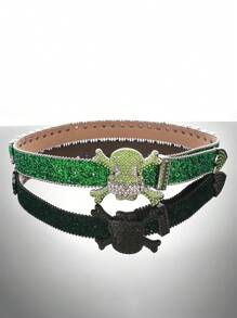 1条亮片骷髅子弹铆钉朋克摇滚风男士腰带，适合万圣节、夏季、学校休闲、商务场合，可作为送给男友、丈夫、父亲的礼物，日常佩戴，时尚百搭，适合青少年、户外、度假、运动、旅行、街头、波西米亚风、复古秋季等场合，是万圣节秋冬配饰的理想之选。适合青少年、青年、男士，休闲、户外、运动、度假、毕业礼物、生日礼物、日常佩戴。 - 彩色 - 查看 7