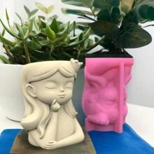 Planter Mold Flower Pot Resin Mold For DIY Craft Art Home Decoration Concrete - Hot Pink - View 10