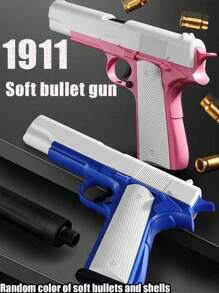 1pc Throwing Shell, 1911, Colt, Toy Gun, Simulated Soft Bullet Gun, Capable Of Firing, Pistol Model,Random Accessory Colors - Multicolor - View 9