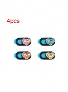 4pcsLove Phone, Laptop, Lens, Camera, Protective Cover, Privacy Cover - Multicolor - View 8