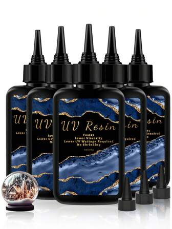 100g/200g/300g/400g/500g UV Resin High Viscosity Crystal Clear Thick UV Resin Kit, Quick-Curing&Low Shrinkage Ultraviolet Epoxy Resin For Crafts, Doming, Coating