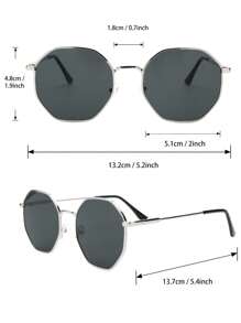 2 piezas Gafas de moda geométricas de cobre para hombres, accesorios para fotografía callejera, festivales musicales, conducción, camping y playa