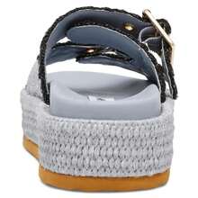Sandalias con plataforma y plantilla acolchada para mujer Karrigan - Rafia Azul Multi - Ver 4