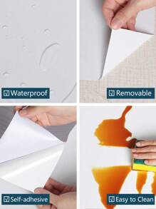 1PC Texturized Pearl White Self-Adhesive Wallpaper Roll - Washable, Multi-Purpose Kitchen Wall Sticker For Cabinet Renovation, Waterproof And Oil-Proof Background Wall Covering