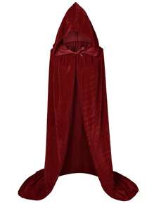男女通用派对表演连帽斗篷，天鹅绒面料，适合各种节日、圣诞节服装、万圣节装扮服装 - 彩色 - 查看 3