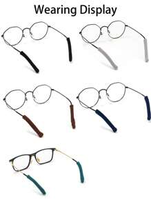 1 Pair Of Glasses New Upgrade Soft Knitted Foot Cover Glasses Non-Slip Ear Cover Elastic Comfort Glasses Ear Clip Non-Slip Eye Cover 5 Color Non-Slip Oval Glasses Skin Tone Nose Pad 8 Pairs Glasses Accessories For Women - Multicolor - View 5