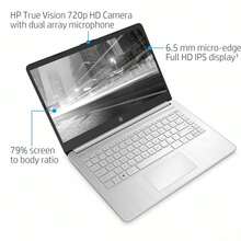 Newest 14" FHD 1080P Light-Weight Laptop For Business And Student, 4-Core Intel Pentium N6000 (Up To 3.3GHz), 8GB RAM, 64GB EMMC+128GB SSD, WiFi, 1-Year Microsoft 365 - Bạc - Xem 3