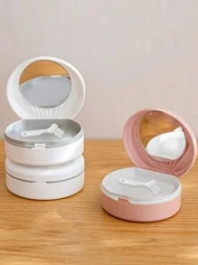 1 件装二合一保持器收纳盒、用于牙套的塑料假牙清洁和收纳盒、用于隐适美透明矫正器的便携式保持器收纳盒、假牙收纳盒、便携式假牙盒、便携式假牙浴盒、便宜的学校收纳盒、返校用品、学校用品、学校用品、学校配件、学校必需品、大学必需品 - 彩色 - 查看 3