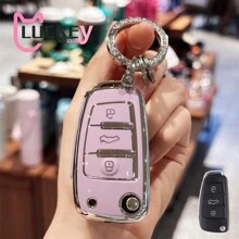 Car Key Case Cover For Audi A1 A3 A4 A6 Q1 Q3 Q5 Q7 S3 S4 S6 R8 TT Key Shell Cover Key Fob Cover With Keyring Car Keychain Lanyard - Multicolor - View 20