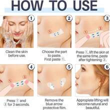 Face Lift Tape, Face Tape Lift Invisible Waterproof Face Stickers, Instant Makeup Face Lift Tool, Face Lift Stickers For Hide Wrinkles Double Chin Sagging Tighten Skin 40 Pieces - Multicolor - View 6
