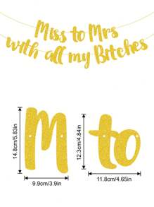 1 Bộ, Biểu ngữ lấp lánh trang trí tiệc cô dâu sang trọng và sành điệu hoặc sắp cưới bằng vàng DIY - Trang trí tiệc cô dâu sắp cưới, Quà tặng và đồ dùng, Giáng sinh - Nhiều màu - Xem 11