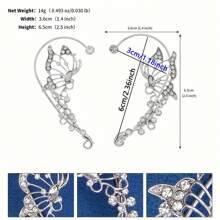 1 Paar Frauen Schmetterling Ohrmanschette Mit Strass Dekor Für Nicht Durchbohrte Ohren
