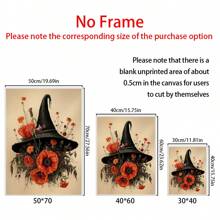 1 Mũ, Vintage Thẩm Mỹ, Fairycore, Phù Thủy Nghệ Thuật Treo Tường, Trang Trí Halloween, Áp Phích Cho Phòng Khách, Phòng Ngủ - Nhiều màu - Xem 2