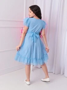 Tulle Dress - Màu xanh lam - Xem 4