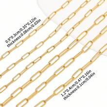 200cm Cadenas de acero inoxidable para hacer joyas DIY collares pulseras accesorios sin decoloración, cadena dorada, cuentas de labios, cadena de cuentas, cadena de gafas accesorios - cadena - Ver 30