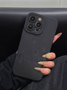 Etui na telefon komórkowy w stylu Black Flame Angel + ochraniacz kabla ładowarki + organizer na przewody antypoślizgowe