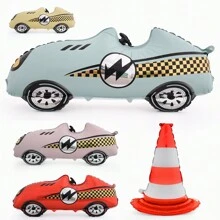1PC Xe đua 3D lớn, Bóng bay lá nhôm nylon chắn gió, Bóng bay trang trí tiệc sinh nhật theo chủ đề xe hơi, Giáng sinh - Nhiều màu - Xem 2