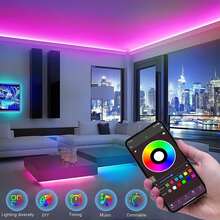 3ft-100ft Led Strip Lights With Music Sync Color Change, With App And 44 Key Remote Control, Timing Settings, Brightness Adjustment, Easy To Install, Led Lights Suitable For Bedroom, Room, Living Room, Home Decor, Halloween Party Party Atmosphere Decoration, Christmas Decor(Requires 2 Batteries AAA Battery)