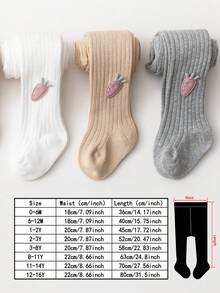 3 buah Legging Anak-anak dengan Motif Garis Vertikal dan Aplikasi Wortel - MultiWarna - View 2