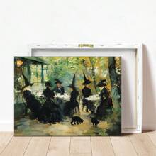 1pc Witch Cafe Poster, Witchy Impressionist Print, Halloween Witches And Black Cats Wall Art, Posters For Living Room, Bed Room, Modern Canvas Posters For Room, Room Decoration Stuff, Home Decor ,Room Decor Aesthetic, Western Decor, Bathroom Kitchen Office Decor Halloween Decor Fall Decor
