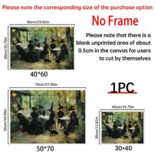 1pc Witch Cafe Poster, Witchy Impressionist Print, Halloween Witches And Black Cats Wall Art, Posters For Living Room, Bed Room, Modern Canvas Posters For Room, Room Decoration Stuff, Home Decor ,Room Decor Aesthetic, Western Decor, Bathroom Kitchen Office Decor Halloween Decor Fall Decor