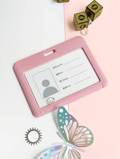 1pc Dual Sed Transparent Badge Holder For Work Student Transportation Card Exhibition Card Hot Pink Purse License Holder Valentines Card Holder Card Holder Wallet Business Card Holder Credit Card Holder Id Card Holder Card Holder Women For Women Card Wallet