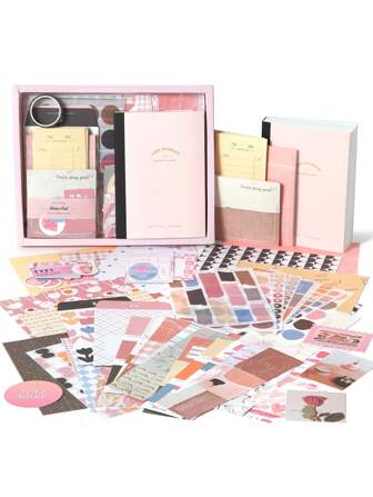 122 piezas del conjunto de material de folleto Xinmo Warm Mail I Gift Box - Pegatinas creativas retro de regalo para regreso a la escuela - Útiles escolares