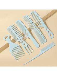 Set de peines antiestáticos para peluquería, desenredador portátil y herramienta de cuidado del cabello para uso en peluquería en el hogar, antiestático, peine para peinado doméstico, Set de 6 peines de paja de trigo, color rosa, cepillo/cabello - Multicolor - Ver 14