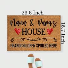 Funny Coir Doormat Nana And Papas House Grandchildren Spoiled Here Front Door Mat Entryway Outdoor Mat Front Porch Welcome Mats Entry Coconut Brown Mat Novelty Gift Funny Coir Mat 23.7x15.7 Inch