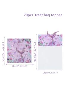 10/20个装紫色美人鱼风格礼品袋，多功能礼品包装用品，珠宝袋，适用于生日、婚礼、家庭聚会、节日派对、返校季、情人节等场合 - 紫色 - 查看 5