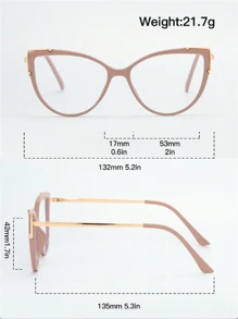 1pc Fashionable Creative Personalized Design Street Cat Eye Non-Prescription Glasses Valentine's Day