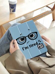 I Am Very Tired Emoticons Case Compatible With Samsung Galaxy Tab/IPad,IPad 9th/8th/7th Generation 10.2 Inch ,New IPad 10th Generation Cover,With Auto Wake/Sleep,Four Corners Anti-Fall - Multicolor - View 2