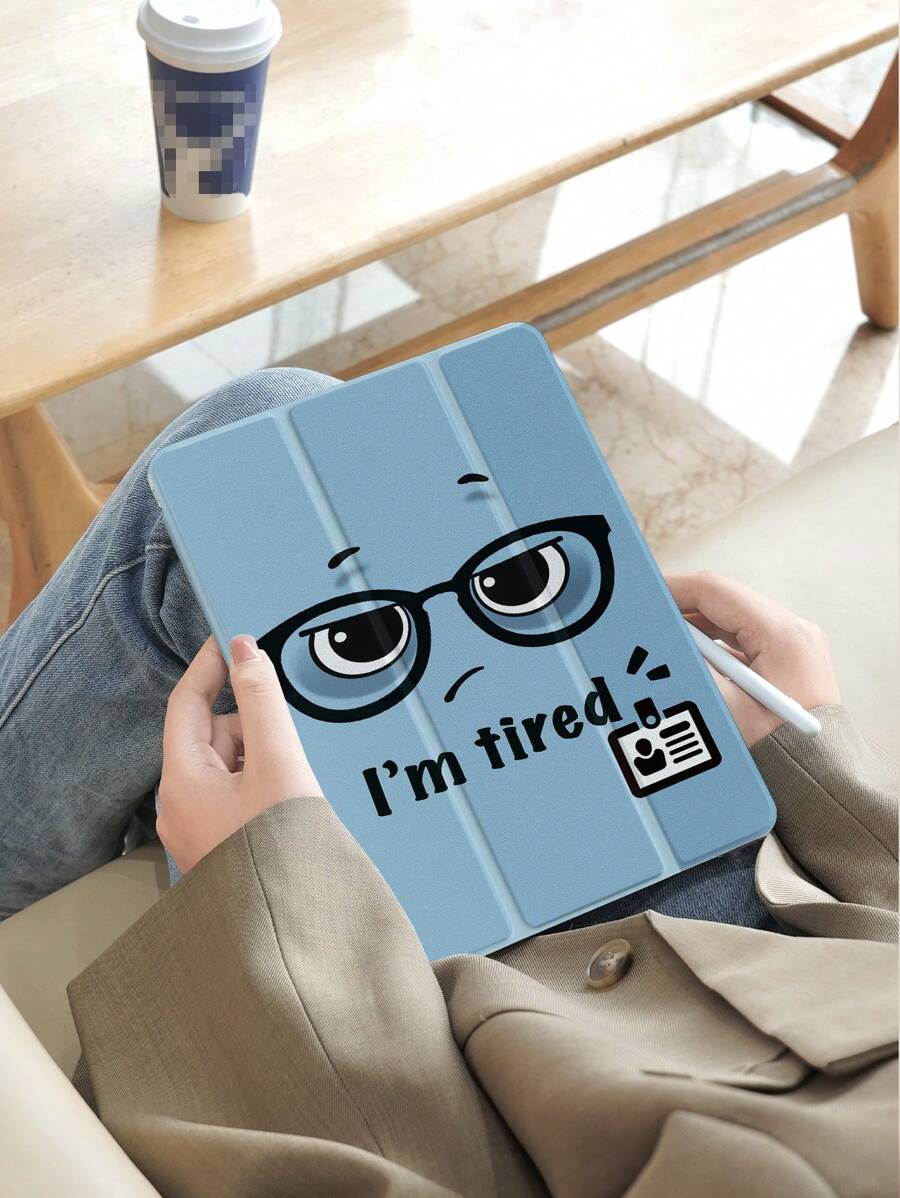 I Am Very Tired Emoticons Case Compatible With Samsung Galaxy Tab/IPad,IPad 9th/8th/7th Generation 10.2 Inch ,New IPad 10th Generation Cover,With Auto Wake/Sleep,Four Corners Anti-Fall