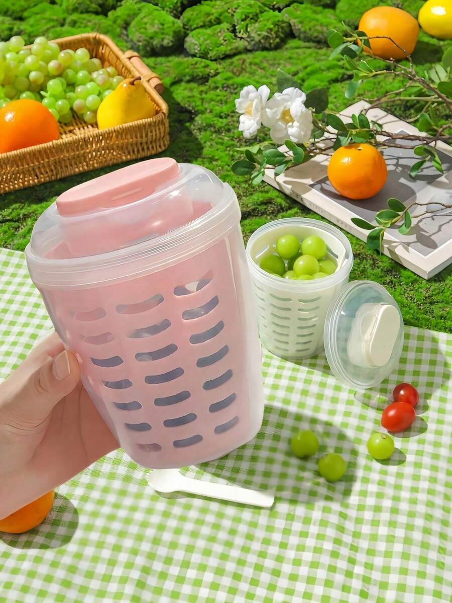 1 Cốc Salad Có Thìa, Bộ Dao Kéo Dã Ngoại, Dụng Cụ Thể Dục Giảm Béo, Giỏ Trái Cây Nhỏ Giọt, Bát Salad Dung Tích Lớn, Dụng Cụ Làm Salad Tập Hợp Tiệc, Dụng Cụ Cắm Trại Du Lịch, Chai Trộn Salad, Bộ Đồ Ăn Không Dùng Một Lần - Nhiều màu - Xem 1