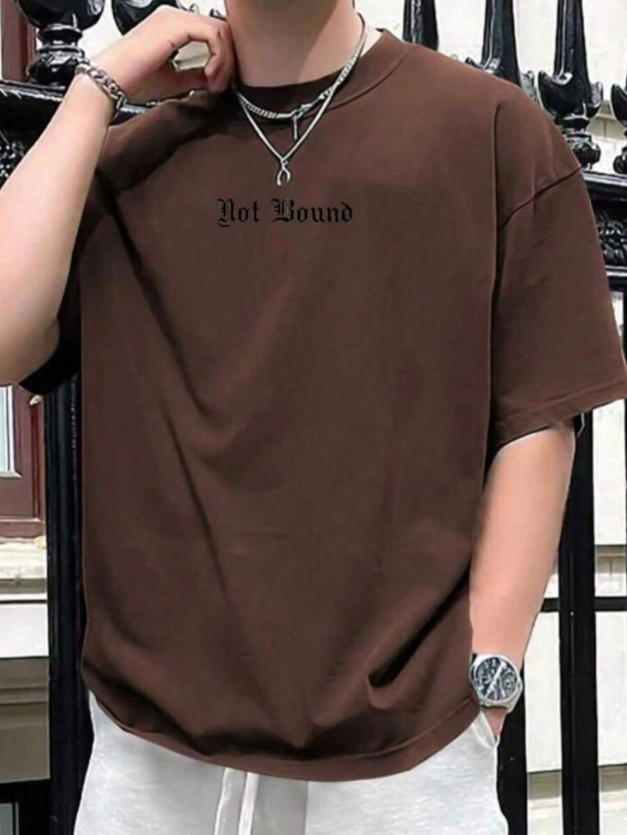 Men's Not Bound T-Shirt Unisex 100% Cotton Premium Mesh Shirt - Rỉ Nâu - Xem 1