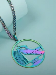 Customized Personalized Sports Themed English Name Necklace With Football Element, Father's Day, Valentine's Day, Birthday, Anniversary, Friend, Graduation, Christmas Family High-End Gift - Style 1 - View 8