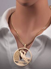 Customized Personalized Sports Themed English Name Necklace With Football Element, Father's Day, Valentine's Day, Birthday, Anniversary, Friend, Graduation, Christmas Family High-End Gift - Style 1 - View 6