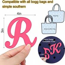 Decorative Lettering Charms For, Alphabet Lettering Accessories, Decorative Charms Insert Alphabet Lettering, Alphabet 3D Letters For Personalizing Handbag DIY White