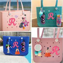 Decorative Lettering Charms For, Alphabet Lettering Accessories, Decorative Charms Insert Alphabet Lettering, Alphabet 3D Letters For Personalizing Handbag DIY White