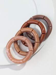 4 piezas/Set pulsera telescópica acrilica flexible y colorida de para uso casual de mujeres