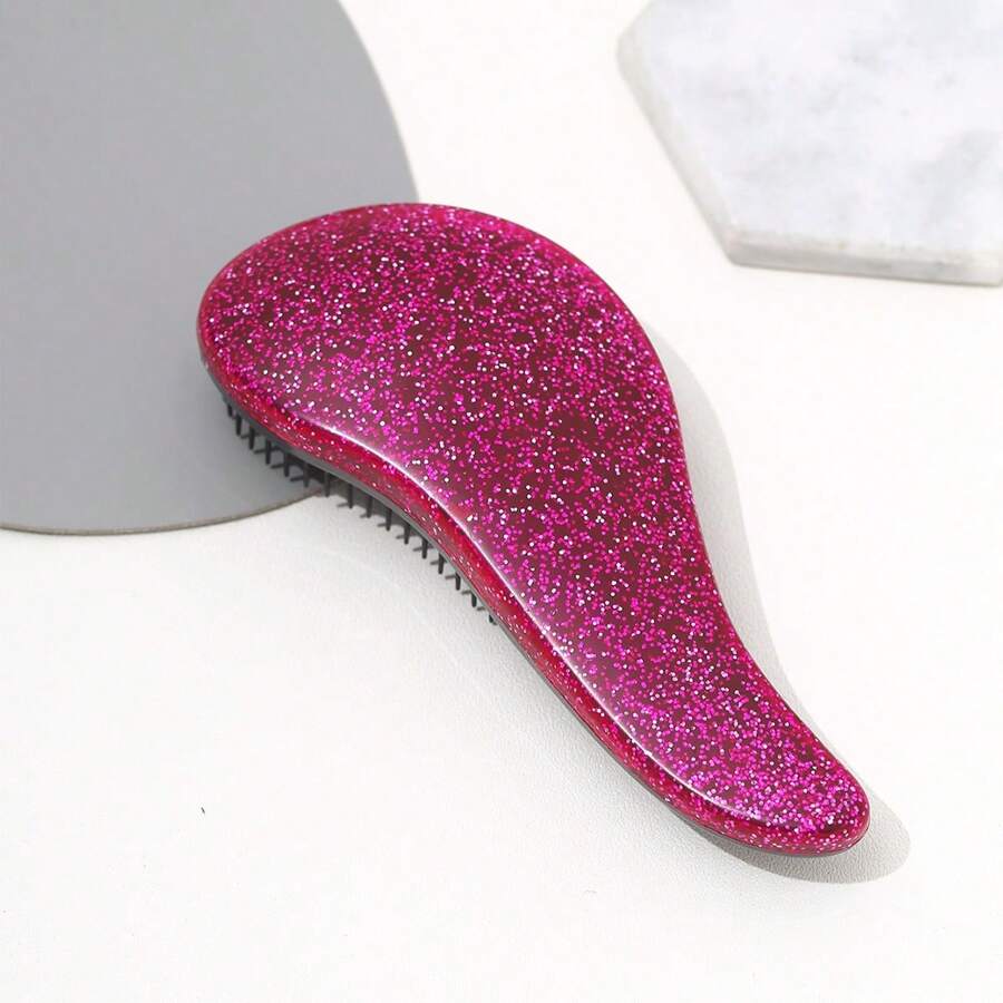 1pc Glitter Hair Comb Hair Brush - Purple - View 1